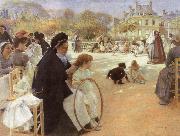 Albert Edelfelt In the Luxembourg Garden oil painting reproduction